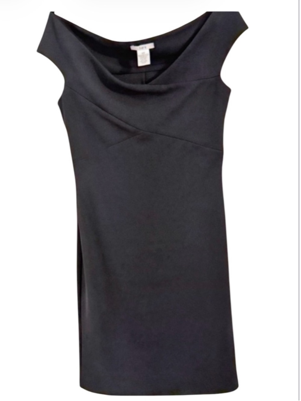 Bar III Black Off The Shoulder Cowl Neck Sheath Cocktail Dress Size M